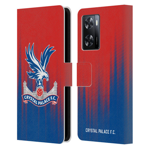 Crystal Palace FC Crest Halftone Leather Book Wallet Case Cover For OPPO A57s