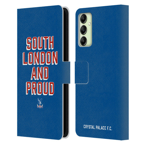 Crystal Palace FC Crest South London And Proud Leather Book Wallet Case Cover For Samsung Galaxy A14 5G