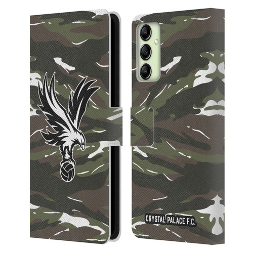 Crystal Palace FC Crest Woodland Camouflage Leather Book Wallet Case Cover For Samsung Galaxy A14 5G