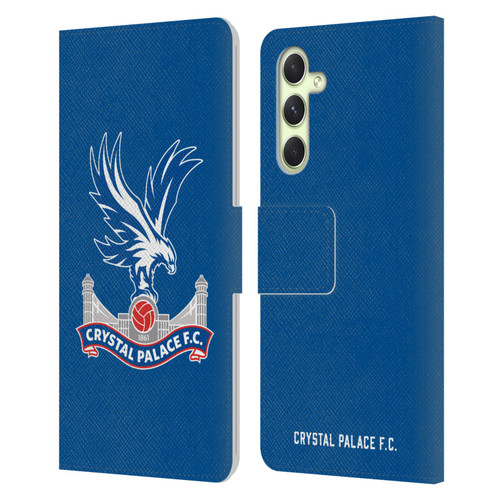 Crystal Palace FC Crest Plain Leather Book Wallet Case Cover For Samsung Galaxy A54 5G