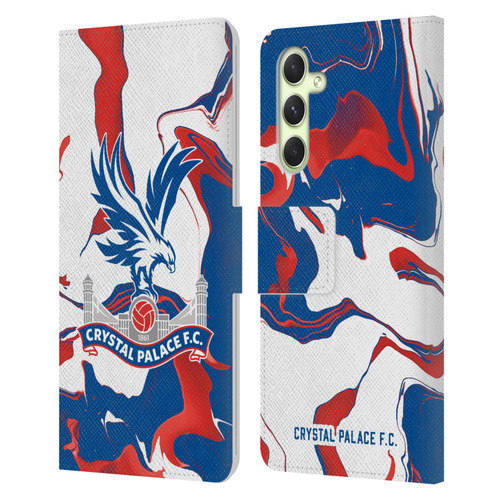 Crystal Palace FC Crest Marble Leather Book Wallet Case Cover For Samsung Galaxy A54 5G