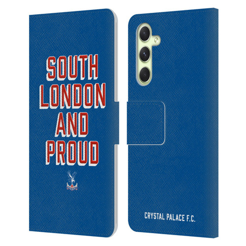 Crystal Palace FC Crest South London And Proud Leather Book Wallet Case Cover For Samsung Galaxy A54 5G