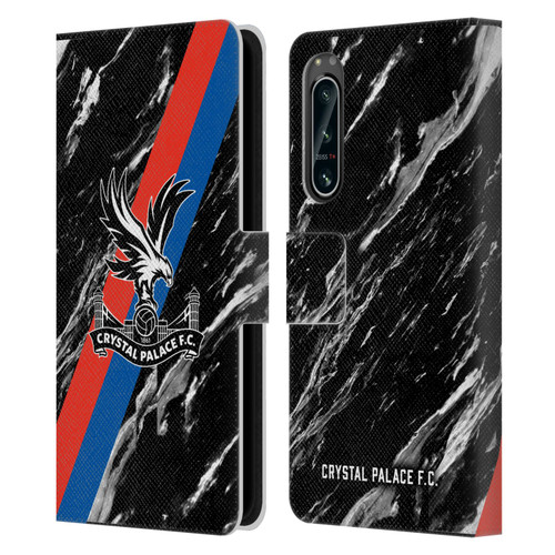 Crystal Palace FC Crest Black Marble Leather Book Wallet Case Cover For Sony Xperia 5 IV