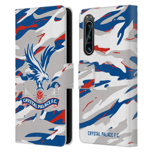 Crystal Palace FC Crest Camouflage Leather Book Wallet Case Cover For Sony Xperia 5 IV