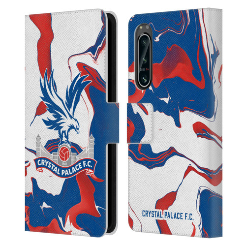 Crystal Palace FC Crest Marble Leather Book Wallet Case Cover For Sony Xperia 5 IV
