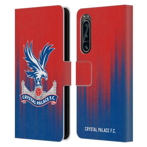 Crystal Palace FC Crest Halftone Leather Book Wallet Case Cover For Sony Xperia 5 IV