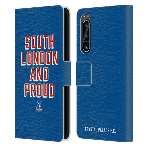 Crystal Palace FC Crest South London And Proud Leather Book Wallet Case Cover For Sony Xperia 5 IV