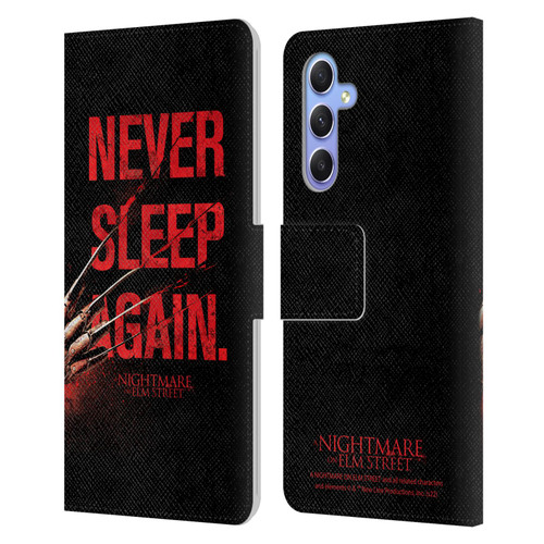 A Nightmare On Elm Street (2010) Graphics Never Sleep Again Leather Book Wallet Case Cover For Samsung Galaxy A34 5G