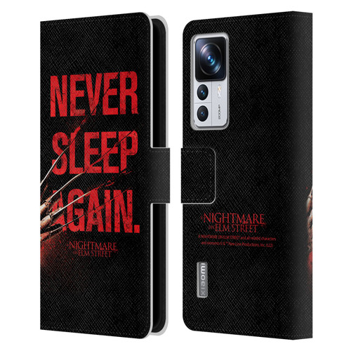 A Nightmare On Elm Street (2010) Graphics Never Sleep Again Leather Book Wallet Case Cover For Xiaomi 12T Pro