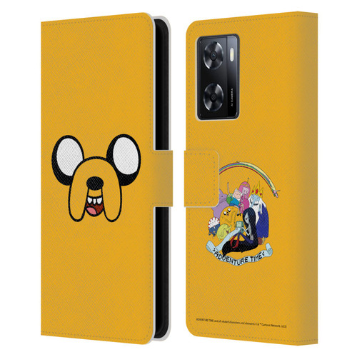 Adventure Time Graphics Jake The Dog Leather Book Wallet Case Cover For OPPO A57s
