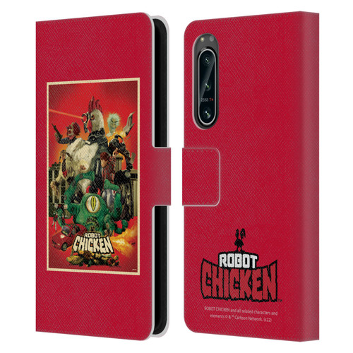 Robot Chicken Graphics Poster Leather Book Wallet Case Cover For Sony Xperia 5 IV