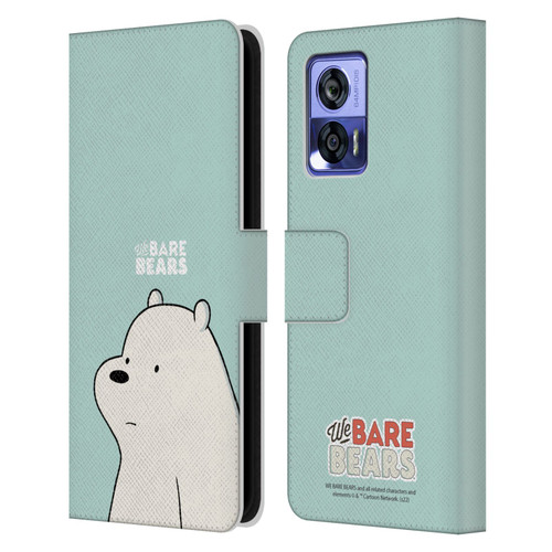We Bare Bears Character Art Ice Bear Leather Book Wallet Case Cover For Motorola Edge 30 Neo 5G