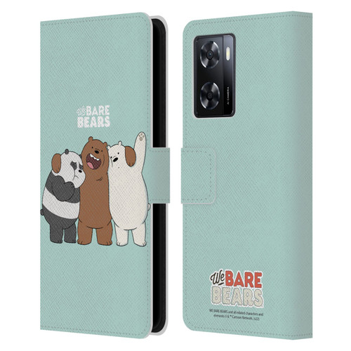We Bare Bears Character Art Group 1 Leather Book Wallet Case Cover For OPPO A57s