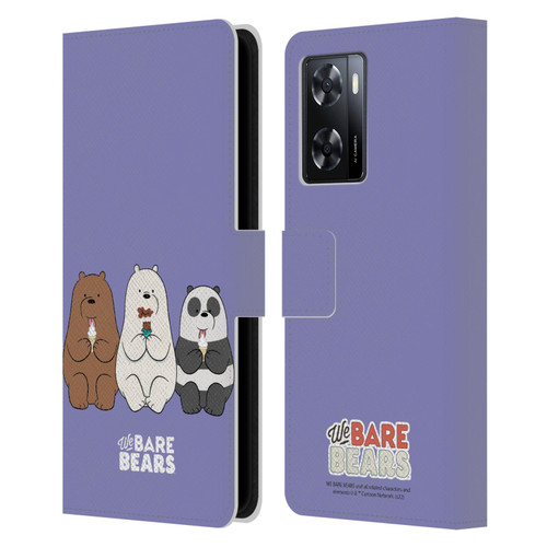 We Bare Bears Character Art Group 2 Leather Book Wallet Case Cover For OPPO A57s