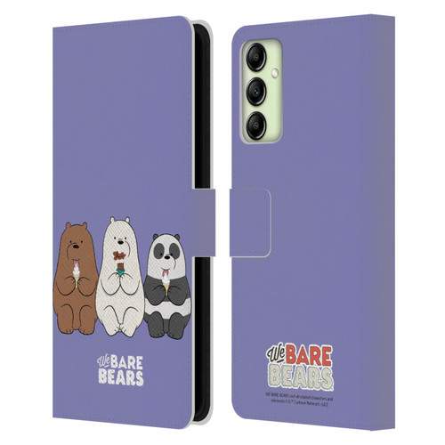We Bare Bears Character Art Group 2 Leather Book Wallet Case Cover For Samsung Galaxy A14 5G