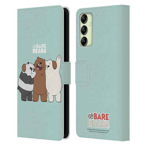 We Bare Bears Character Art Group 1 Leather Book Wallet Case Cover For Samsung Galaxy A14 5G