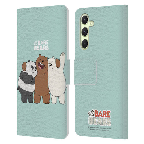 We Bare Bears Character Art Group 1 Leather Book Wallet Case Cover For Samsung Galaxy A54 5G