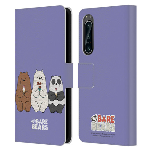 We Bare Bears Character Art Group 2 Leather Book Wallet Case Cover For Sony Xperia 5 IV