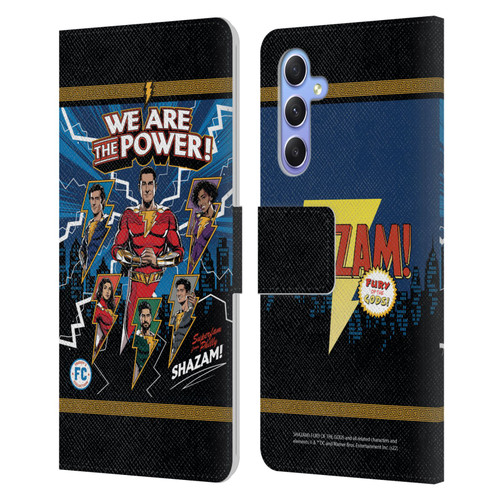 Shazam!: Fury Of The Gods Graphics Character Art Leather Book Wallet Case Cover For Samsung Galaxy A34 5G