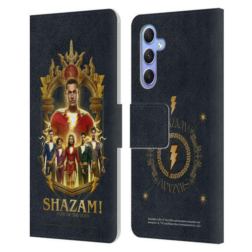 Shazam!: Fury Of The Gods Graphics Group Leather Book Wallet Case Cover For Samsung Galaxy A34 5G