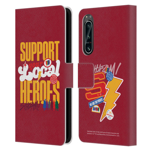Shazam!: Fury Of The Gods Graphics Typography Leather Book Wallet Case Cover For Sony Xperia 5 IV