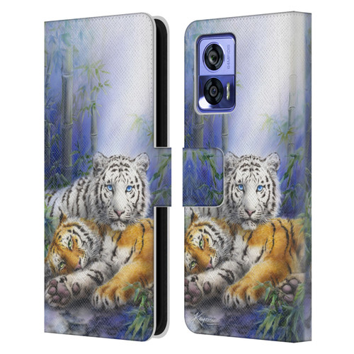 Kayomi Harai Animals And Fantasy Asian Tiger Couple Leather Book Wallet Case Cover For Motorola Edge 30 Neo 5G