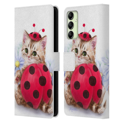 Kayomi Harai Animals And Fantasy Kitten Cat Lady Bug Leather Book Wallet Case Cover For Samsung Galaxy A14 5G