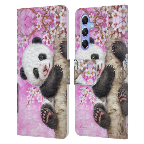Kayomi Harai Animals And Fantasy Cherry Blossom Panda Leather Book Wallet Case Cover For Samsung Galaxy A34 5G