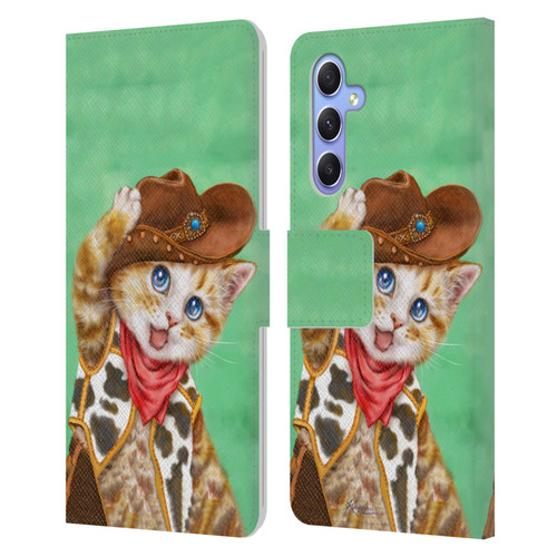 Kayomi Harai Animals And Fantasy Cowboy Kitten Leather Book Wallet Case Cover For Samsung Galaxy A34 5G