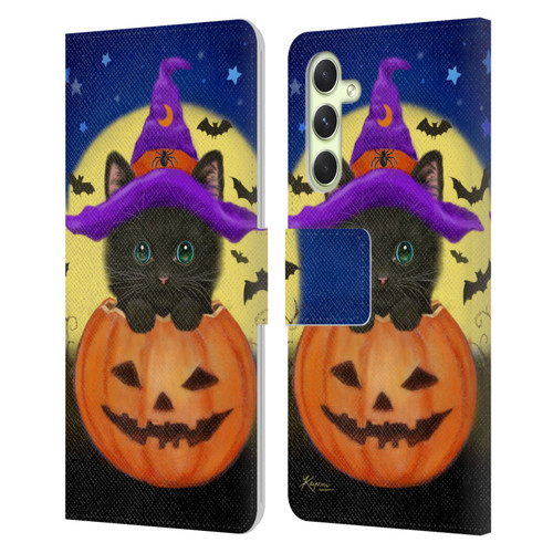 Kayomi Harai Animals And Fantasy Halloween With Cat Leather Book Wallet Case Cover For Samsung Galaxy A54 5G