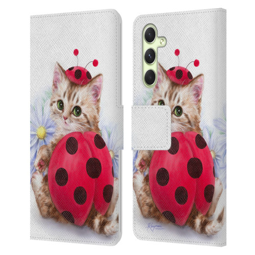 Kayomi Harai Animals And Fantasy Kitten Cat Lady Bug Leather Book Wallet Case Cover For Samsung Galaxy A54 5G
