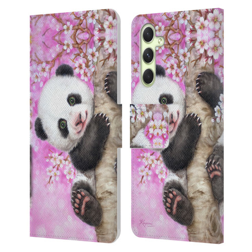 Kayomi Harai Animals And Fantasy Cherry Blossom Panda Leather Book Wallet Case Cover For Samsung Galaxy A54 5G