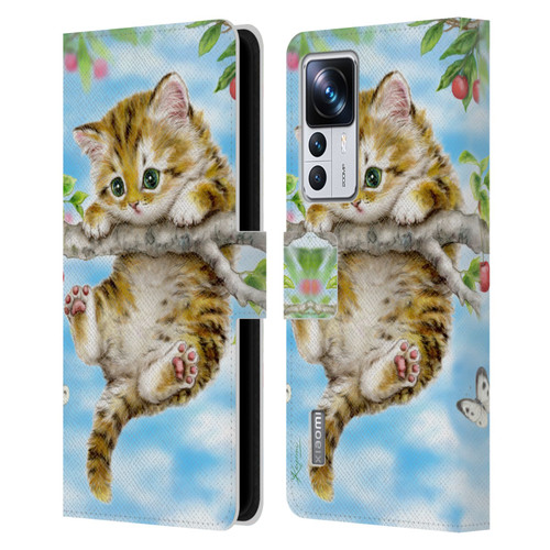 Kayomi Harai Animals And Fantasy Cherry Tree Kitten Leather Book Wallet Case Cover For Xiaomi 12T Pro