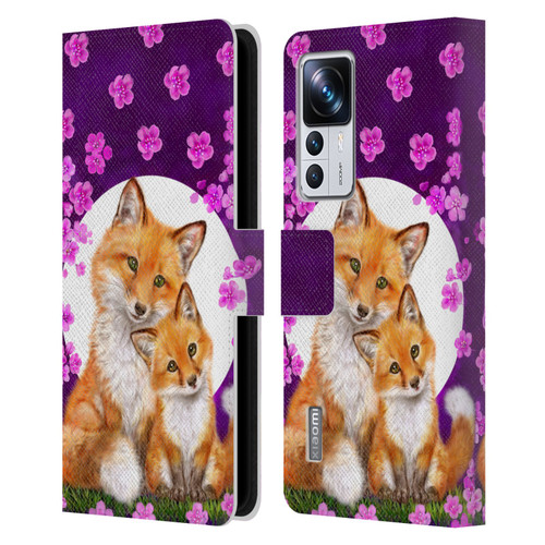Kayomi Harai Animals And Fantasy Mother & Baby Fox Leather Book Wallet Case Cover For Xiaomi 12T Pro
