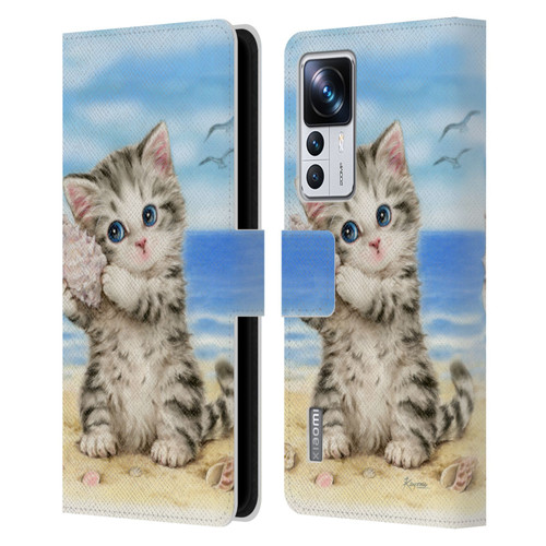 Kayomi Harai Animals And Fantasy Seashell Kitten At Beach Leather Book Wallet Case Cover For Xiaomi 12T Pro