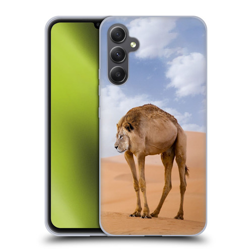 Pixelmated Animals Surreal Wildlife Camel Lion Soft Gel Case for Samsung Galaxy A34 5G