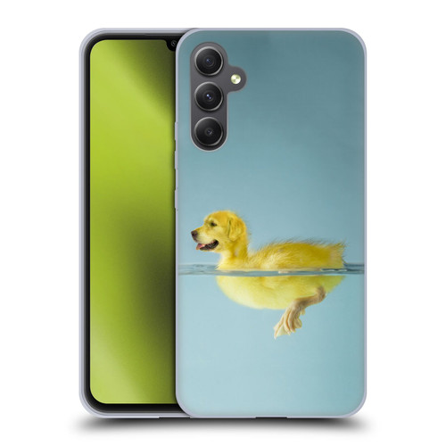 Pixelmated Animals Surreal Wildlife Dog Duck Soft Gel Case for Samsung Galaxy A34 5G