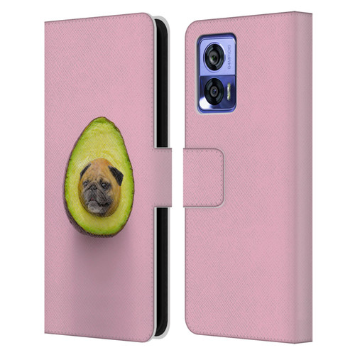 Pixelmated Animals Surreal Pets Pugacado Leather Book Wallet Case Cover For Motorola Edge 30 Neo 5G