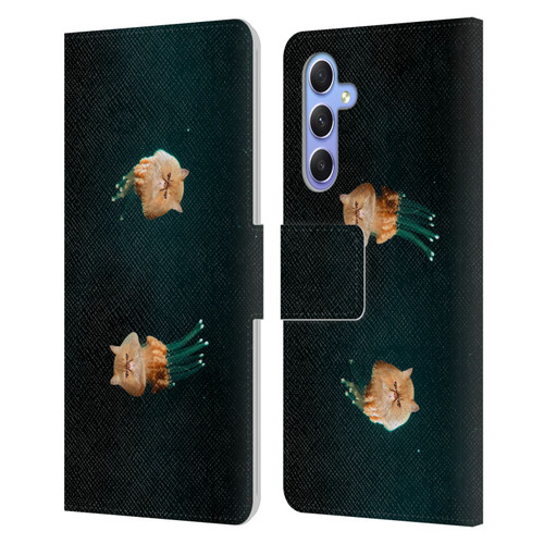 Pixelmated Animals Surreal Pets Jellyfish Cats Leather Book Wallet Case Cover For Samsung Galaxy A34 5G