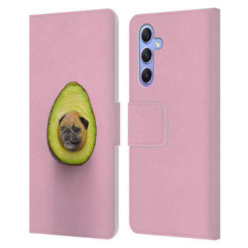 Pixelmated Animals Surreal Pets Pugacado Leather Book Wallet Case Cover For Samsung Galaxy A34 5G