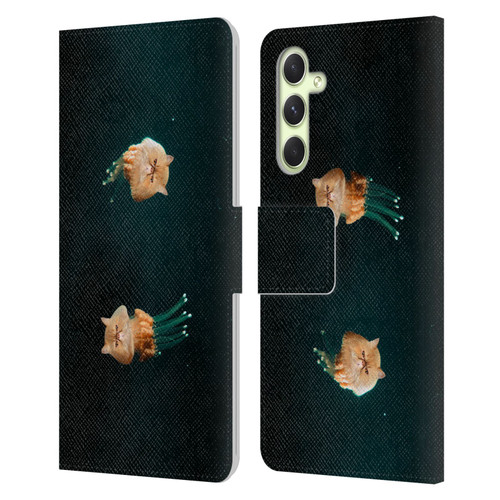 Pixelmated Animals Surreal Pets Jellyfish Cats Leather Book Wallet Case Cover For Samsung Galaxy A54 5G