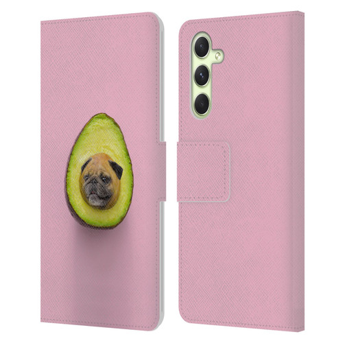 Pixelmated Animals Surreal Pets Pugacado Leather Book Wallet Case Cover For Samsung Galaxy A54 5G