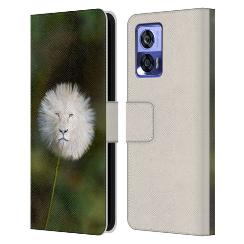 Pixelmated Animals Surreal Wildlife Dandelion Leather Book Wallet Case Cover For Motorola Edge 30 Neo 5G
