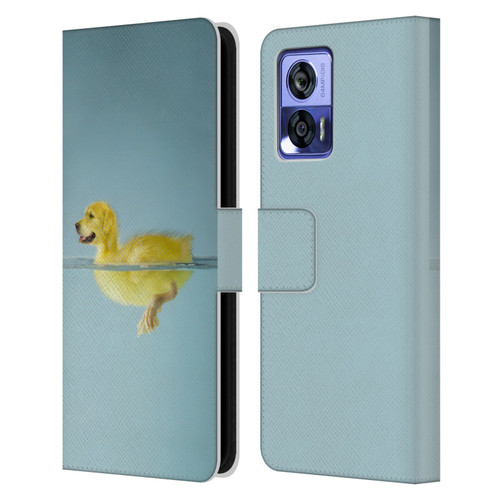 Pixelmated Animals Surreal Wildlife Dog Duck Leather Book Wallet Case Cover For Motorola Edge 30 Neo 5G