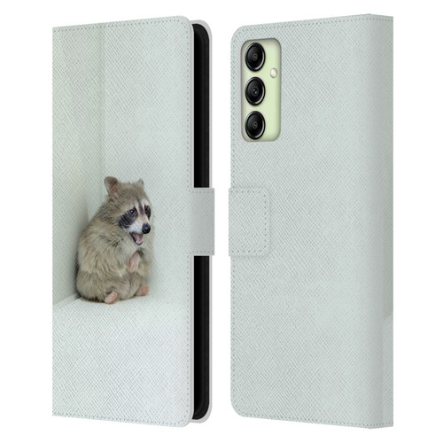 Pixelmated Animals Surreal Wildlife Hamster Raccoon Leather Book Wallet Case Cover For Samsung Galaxy A14 5G