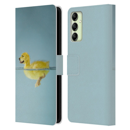 Pixelmated Animals Surreal Wildlife Dog Duck Leather Book Wallet Case Cover For Samsung Galaxy A14 5G