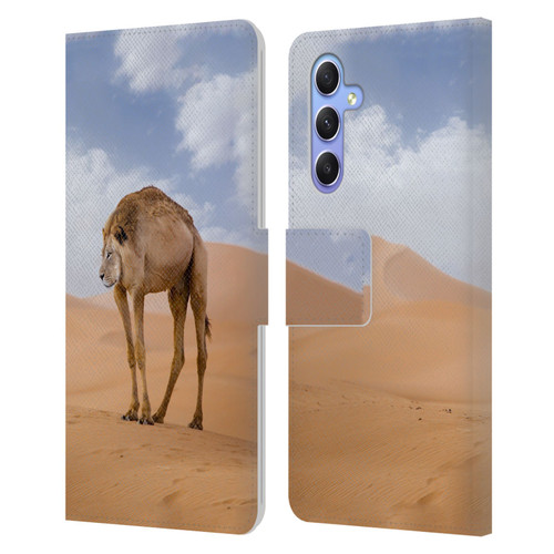 Pixelmated Animals Surreal Wildlife Camel Lion Leather Book Wallet Case Cover For Samsung Galaxy A34 5G