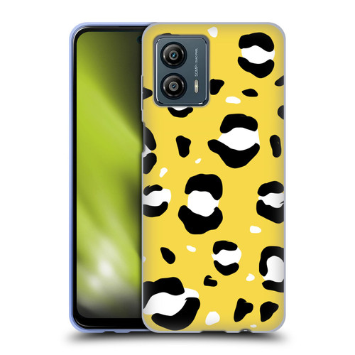 Grace Illustration Animal Prints Yellow Leopard Soft Gel Case for Motorola Moto G53 5G