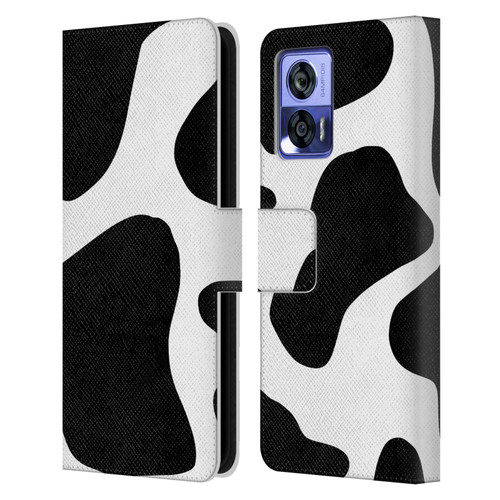 Grace Illustration Animal Prints Cow Leather Book Wallet Case Cover For Motorola Edge 30 Neo 5G