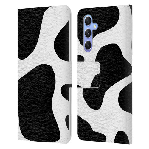 Grace Illustration Animal Prints Cow Leather Book Wallet Case Cover For Samsung Galaxy A34 5G